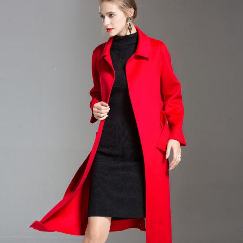Manteau Forme Kimono Rouge