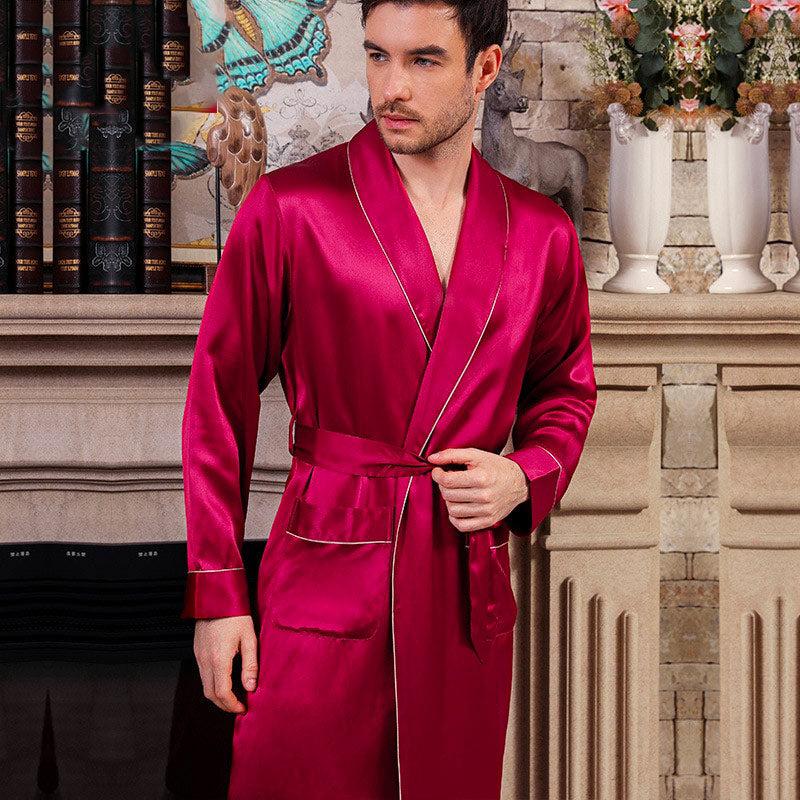 Peignoir Satin Soie Homme Luxe