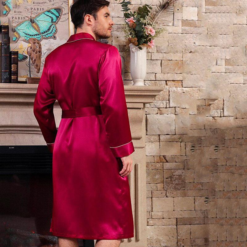 Peignoir Satin Soie Homme Luxe