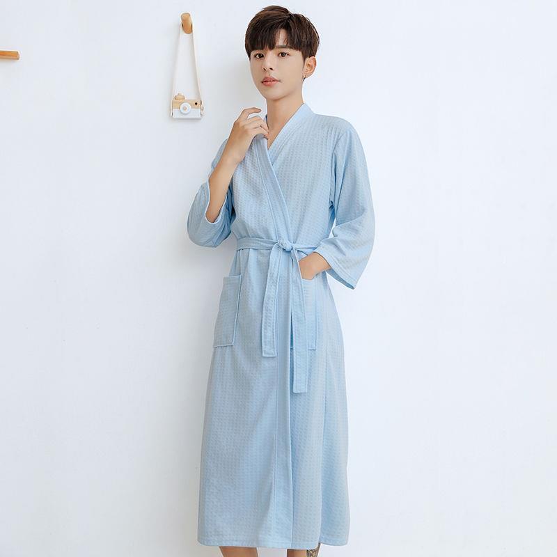 Peignoir de Bain Coton Homme Col Kimono