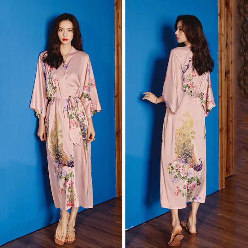 Peignoir Femme Kimono Rose Pale Léger