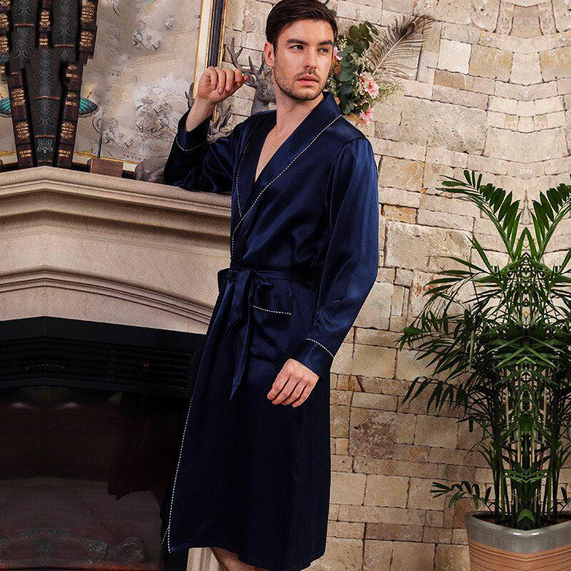 Pyjama Homme Soie Bleu