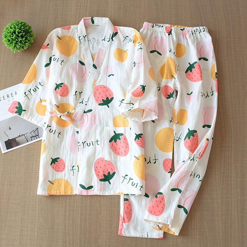 Pyjama Kimono Coton Fruit