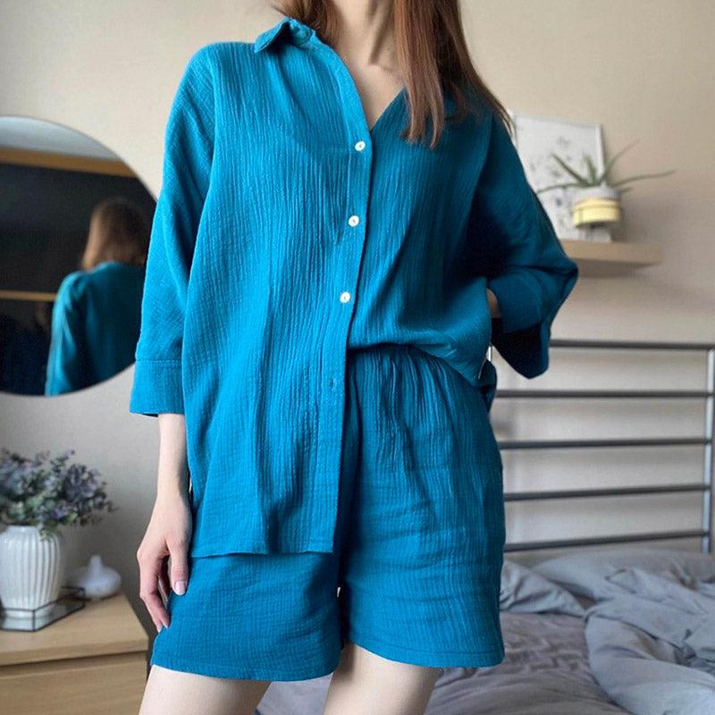 Pyjama Femme Bleu Canard Chic