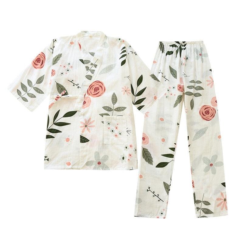 Pyjama Kimono Blanc Douillet