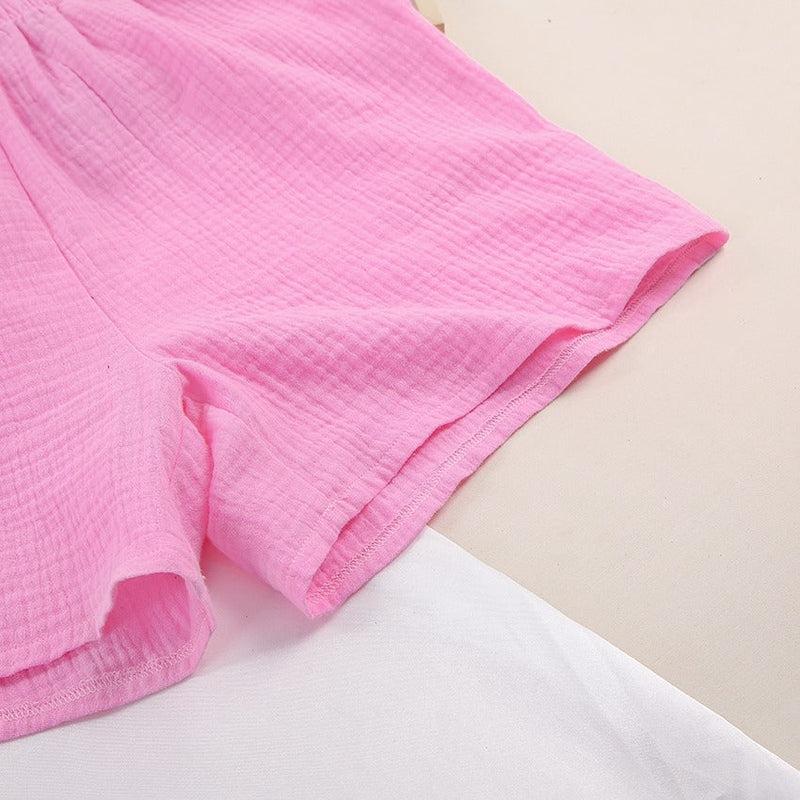Pyjama Rose Femme Tissu