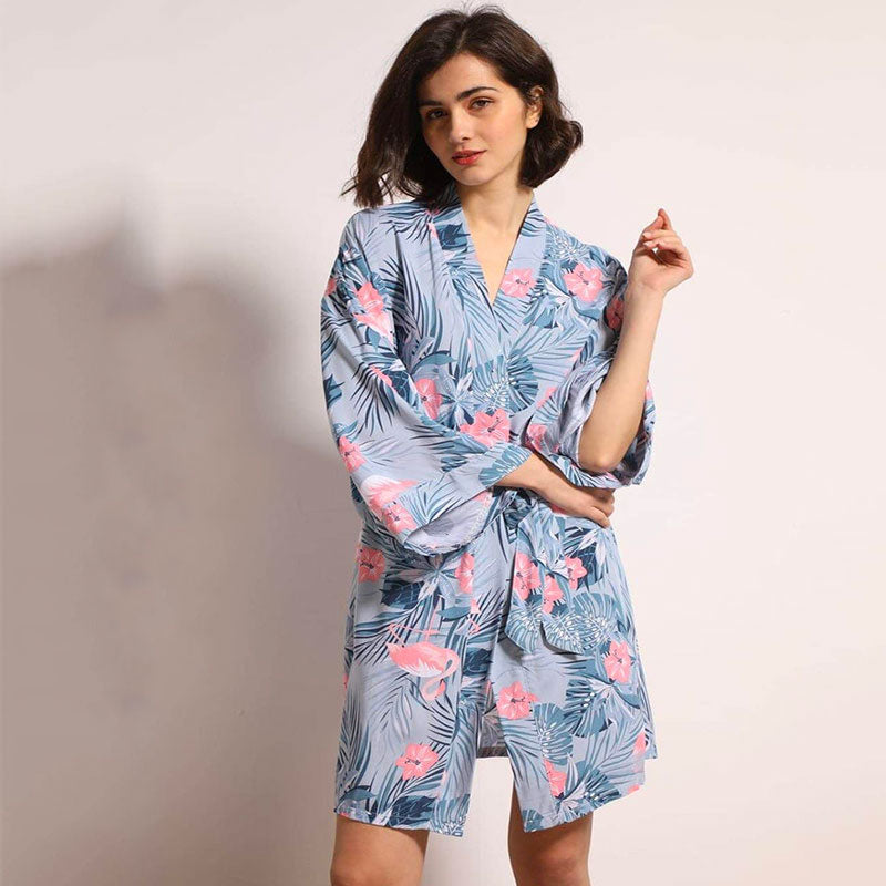 Robe avec Manche Kimono Bleu
