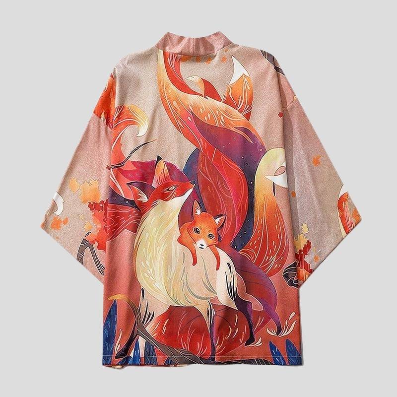 Veste Kimono Japonais Renard Dos