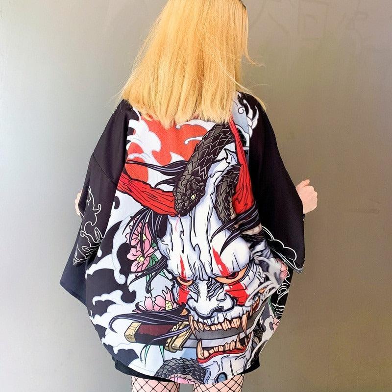 Veste Kimono Oni Serpent Design