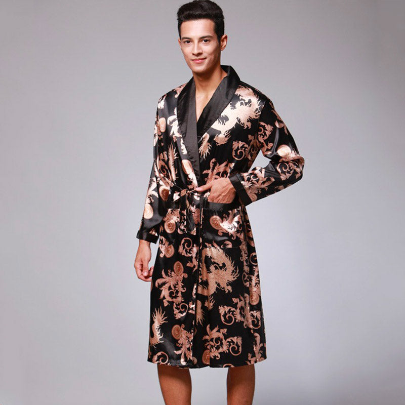 Robe de Chambre Homme Satin Longue