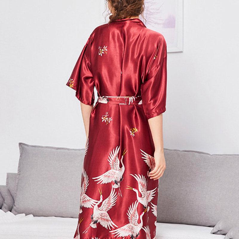Robe Kimono Longue Rouge