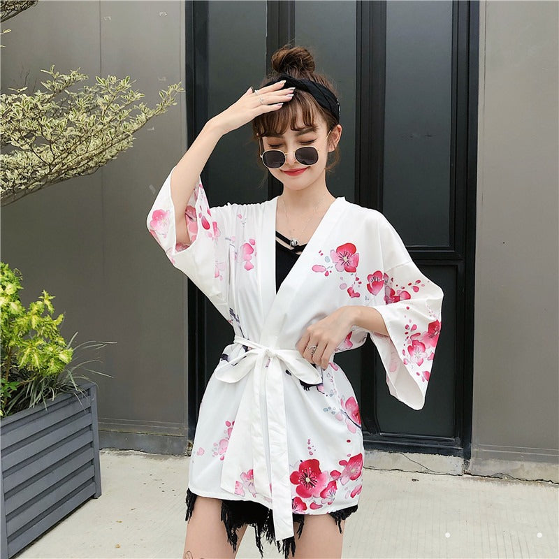 Veste Kimono Femme Geisha Fleurie