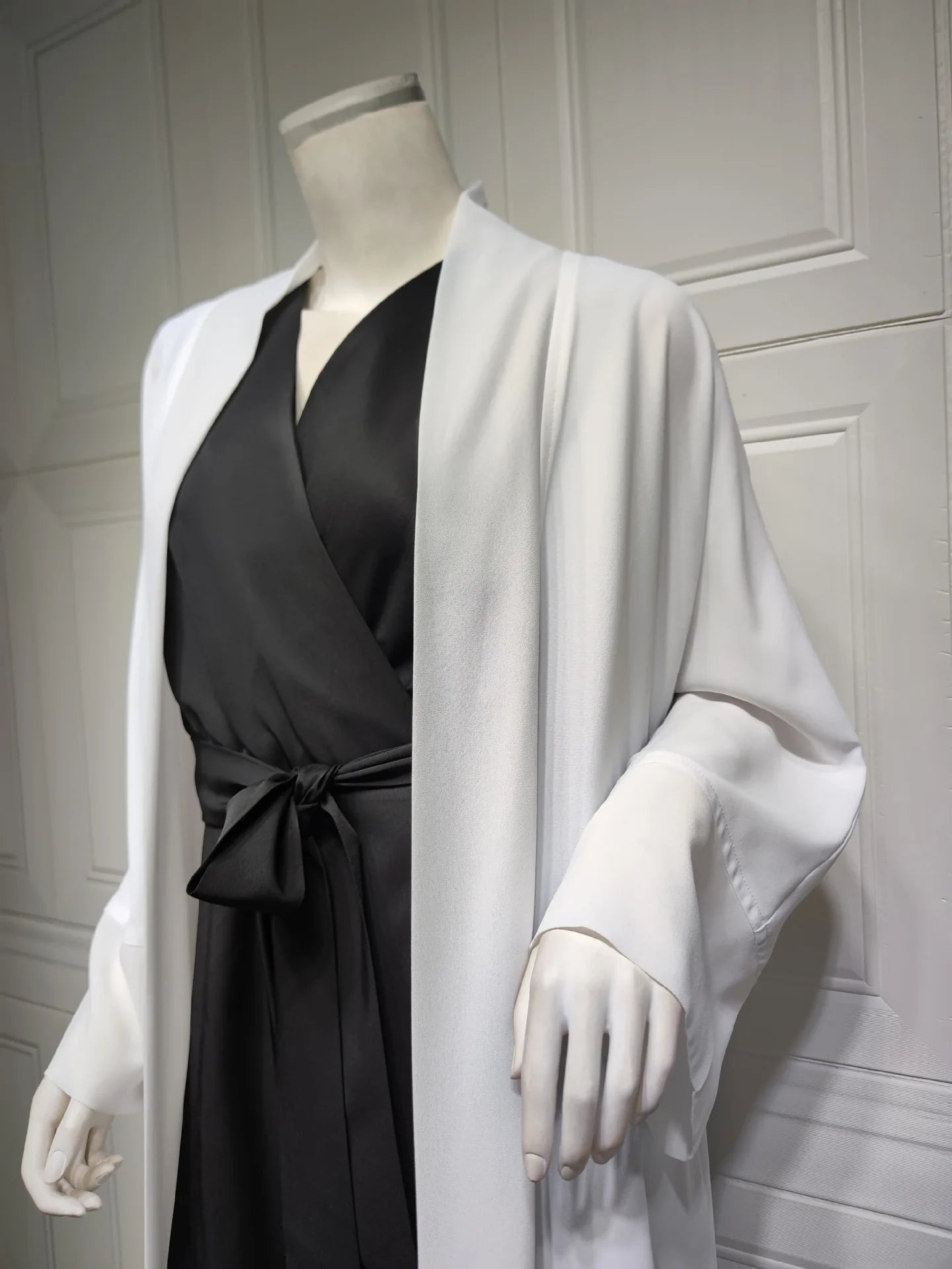Abaya Kimono Blanc Fluide ouvert