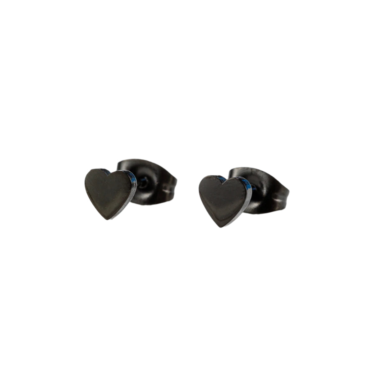 Boucles d’Oreilles Cœur Noir