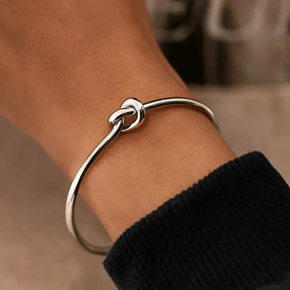 Bracelet Jonc Nœud Doré Chic