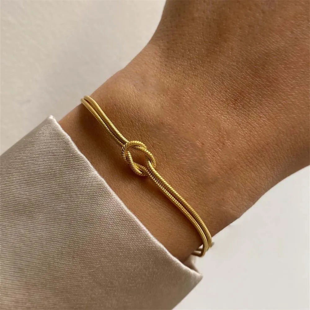 Bracelet Nœud Elégant Doré