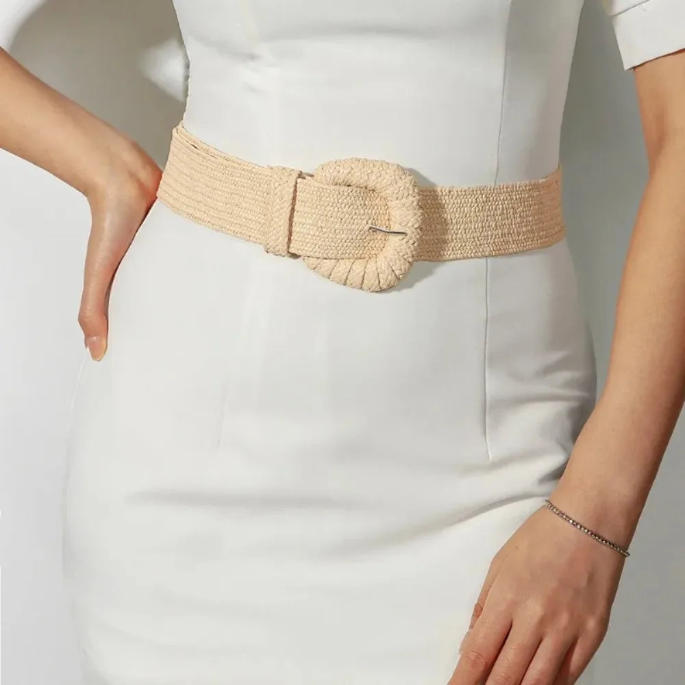 Ceinture Large Tressée à Boucle