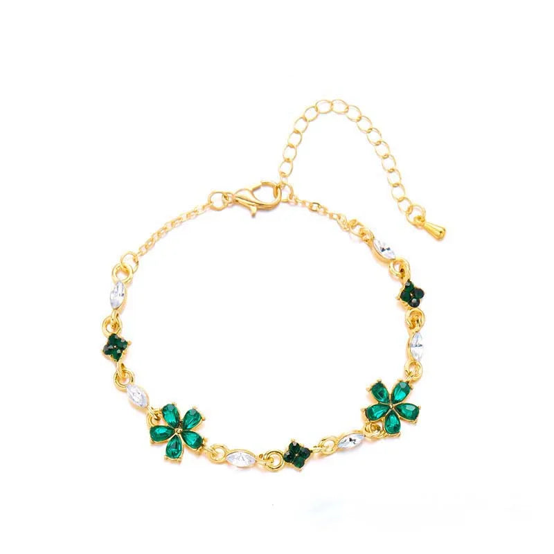Chaîne à Fleurs en Zircon Vert