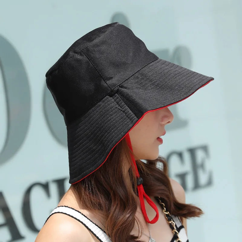 Chapeau Bob Réversible à Ficelle Noir