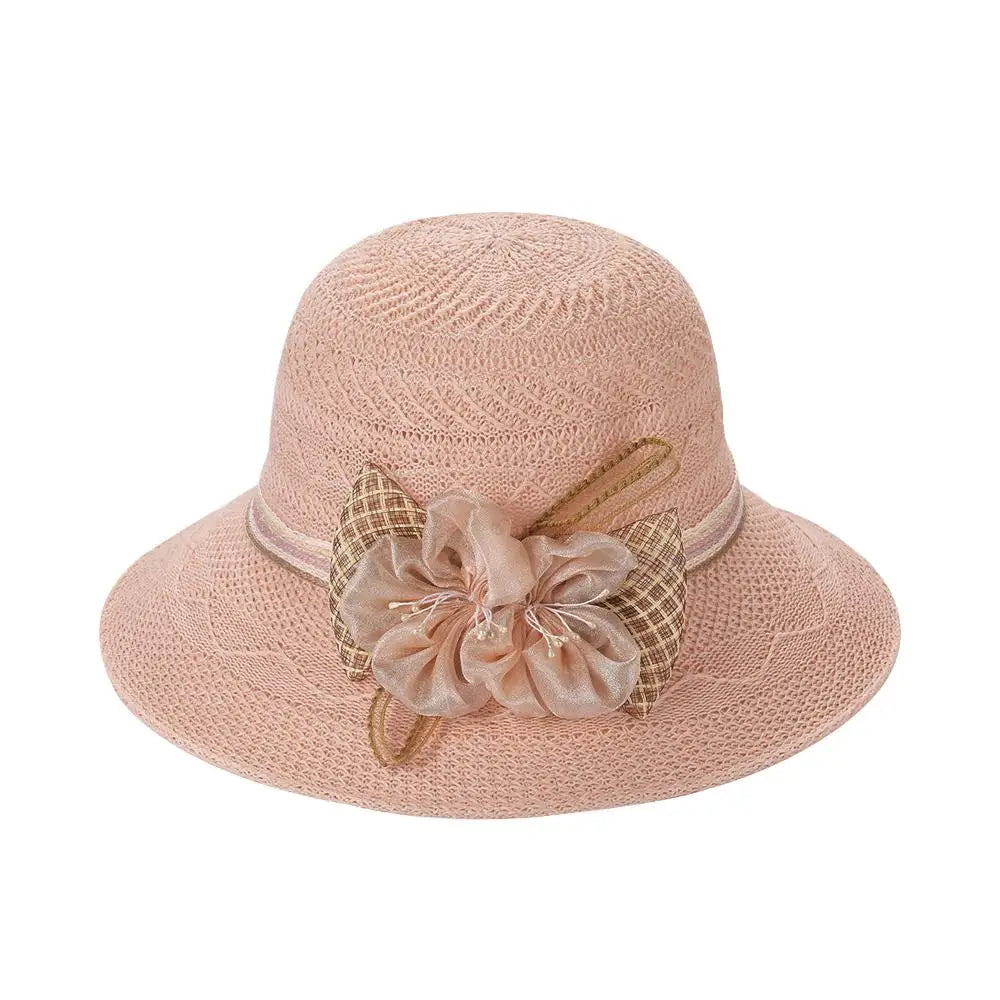 Chapeau de Paille à Fleur Rose