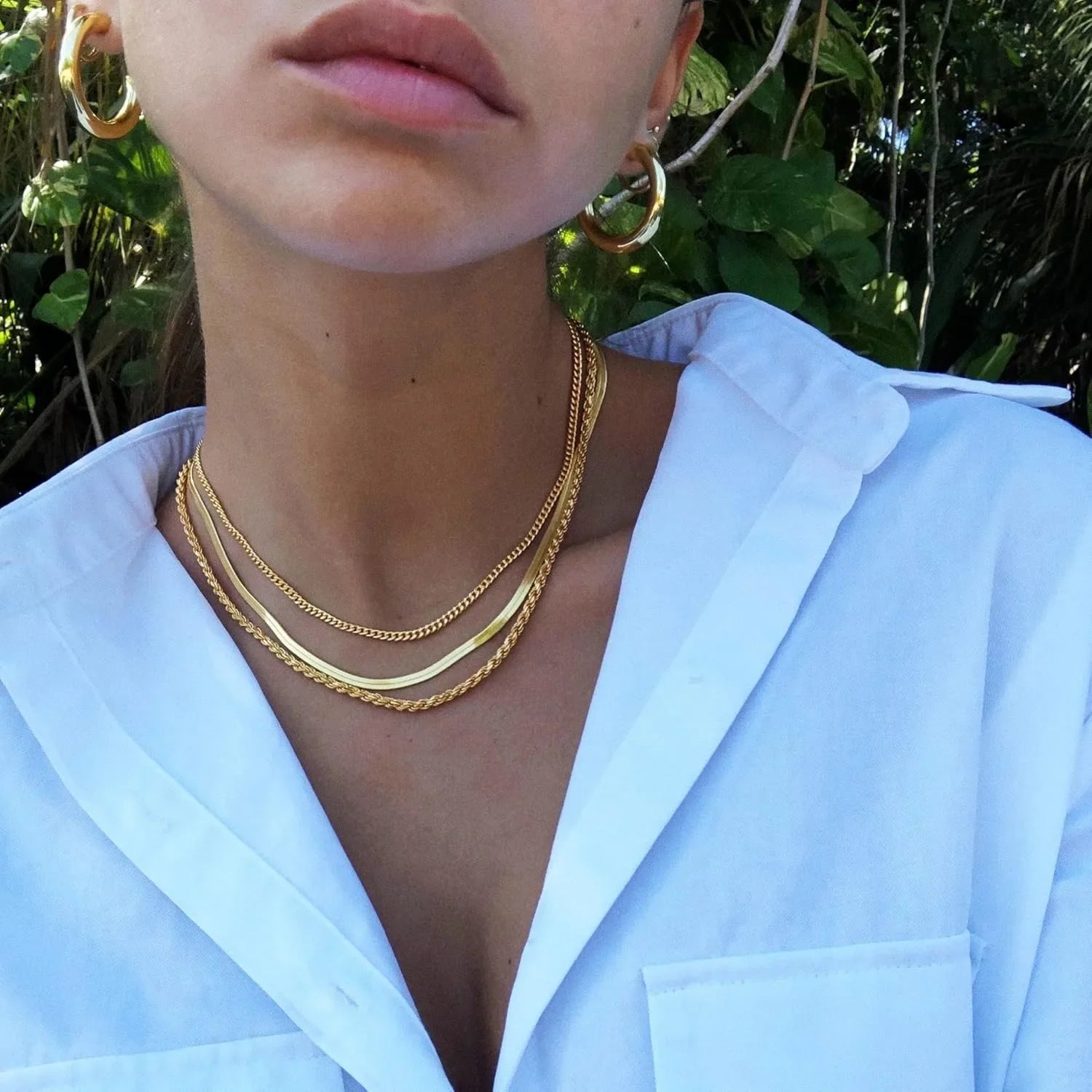 Collier à Triple Chaîne Minimaliste