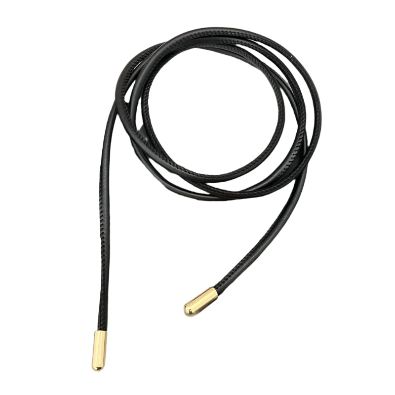 Corde de Taille en Cuir Noir