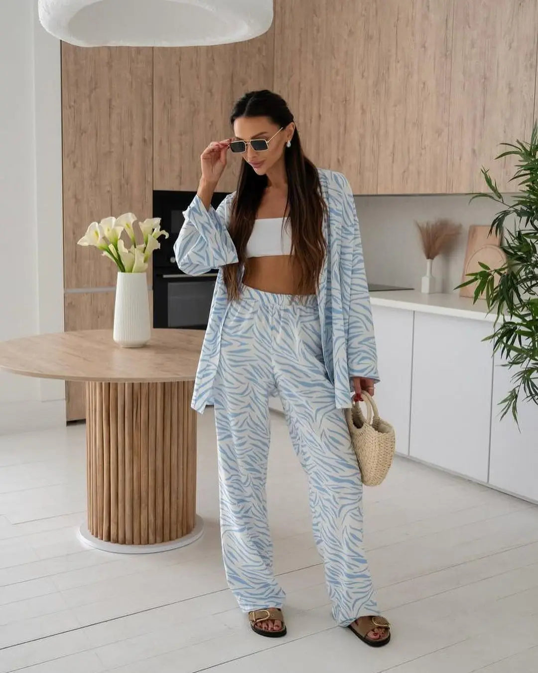 Ensemble Kimono Bleu Ciel Stylé