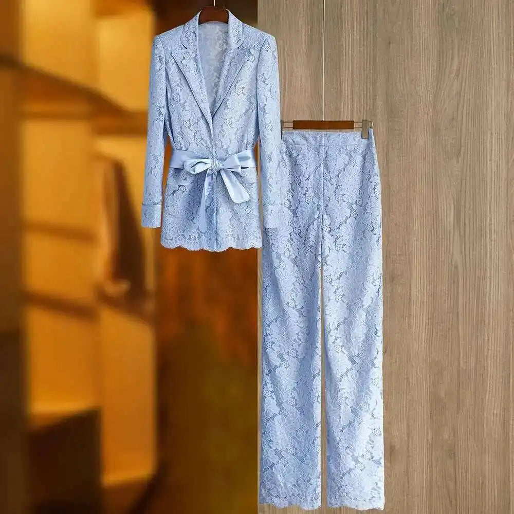Ensemble Kimono Bleu Dentelles Léger