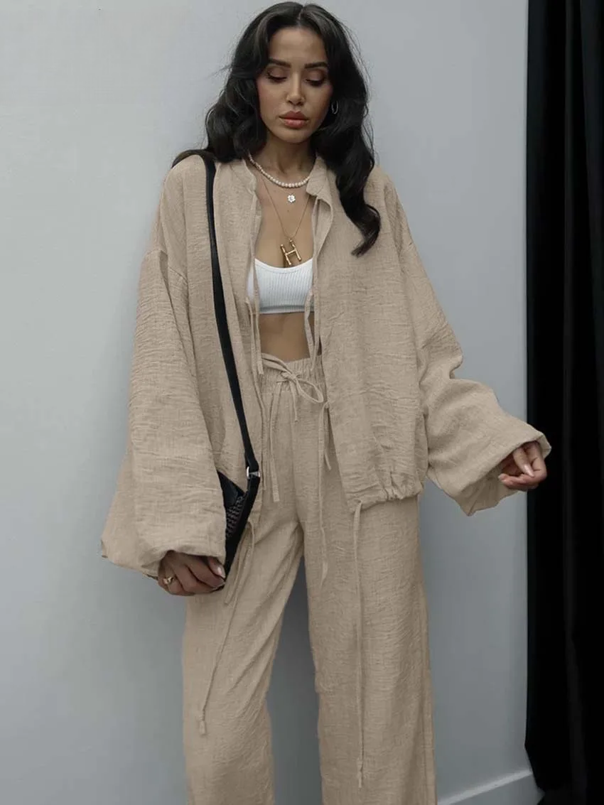 Ensemble Kimono Kaki Ample