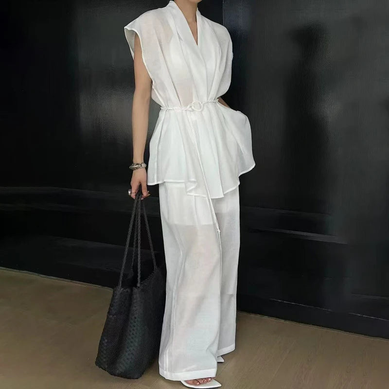 Ensemble Kimono Léger en Coton Blanc