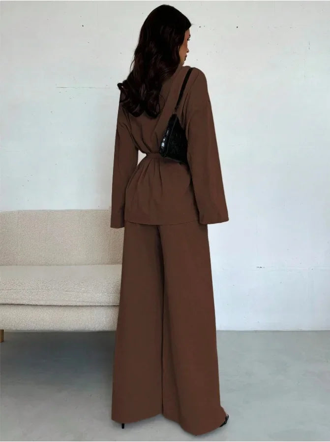 Ensemble Kimono Marron Chic Femme Élégant