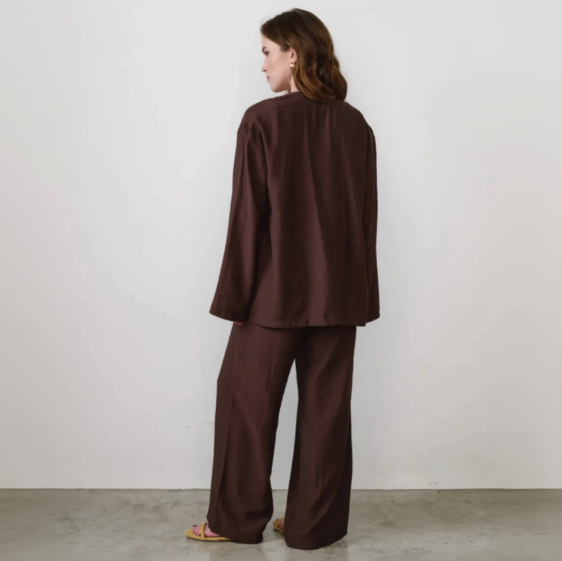 Ensemble Kimono Marron Décontracté Style