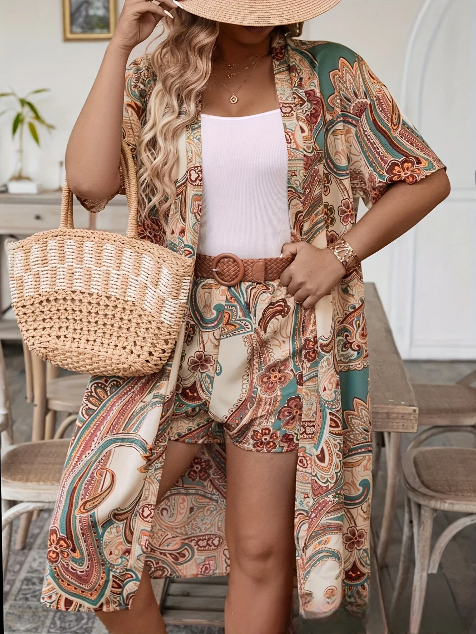 Ensemble Kimono Short Stylé