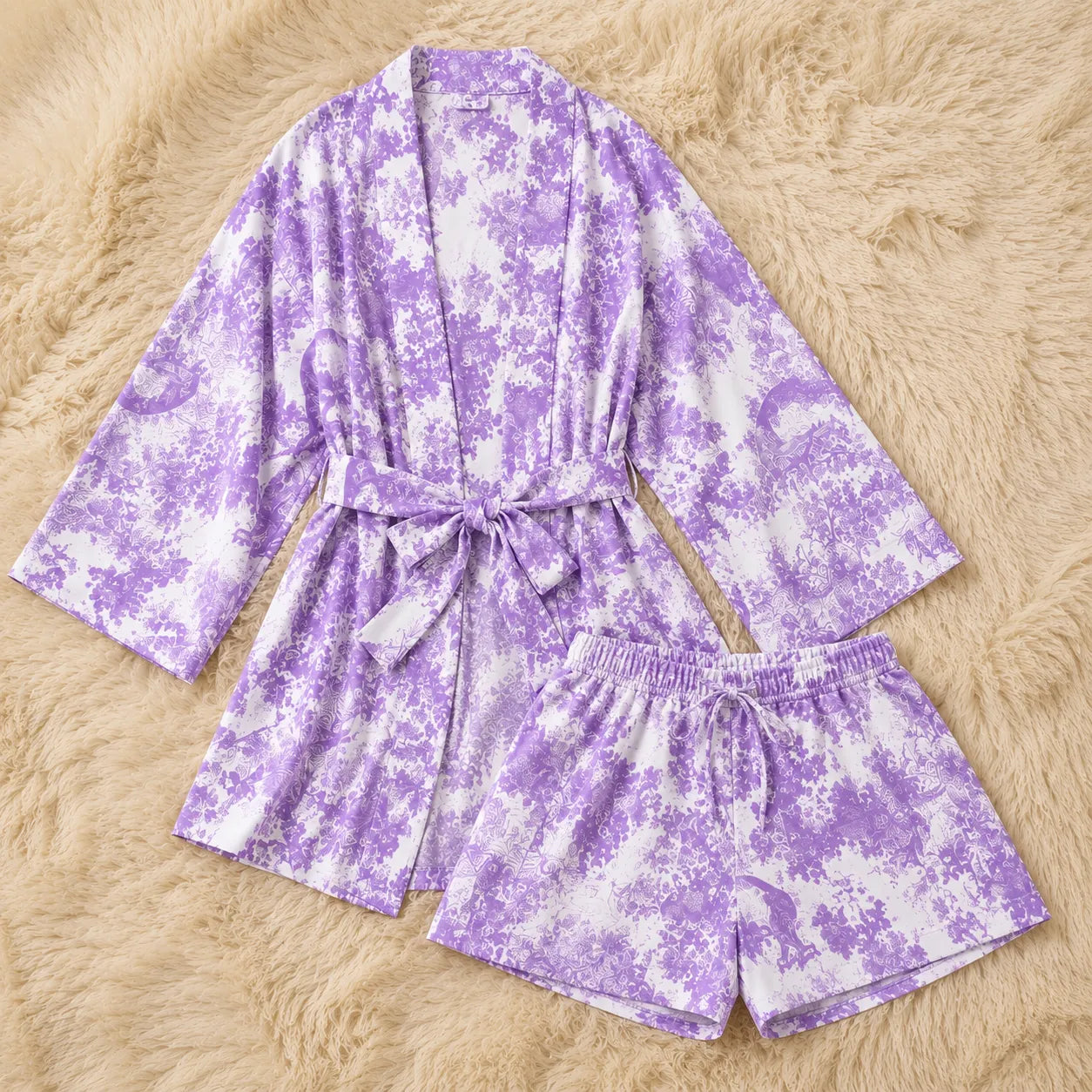Ensemble Pyjama Short Violet Ample Stylé