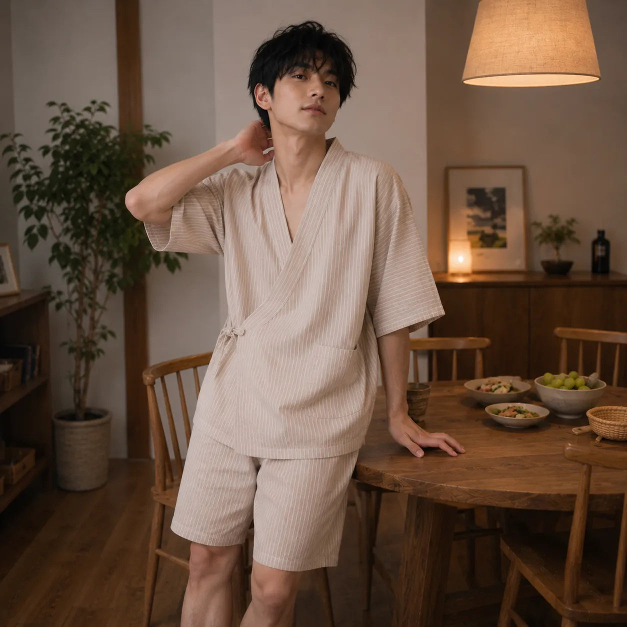 Jinbei Homme à Rayures 