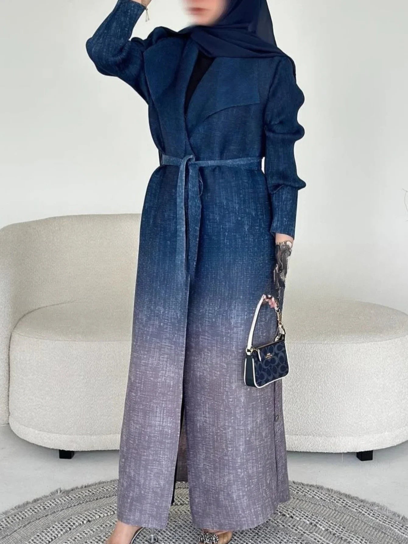 Kimono Abaya Bleu Dégradé léger