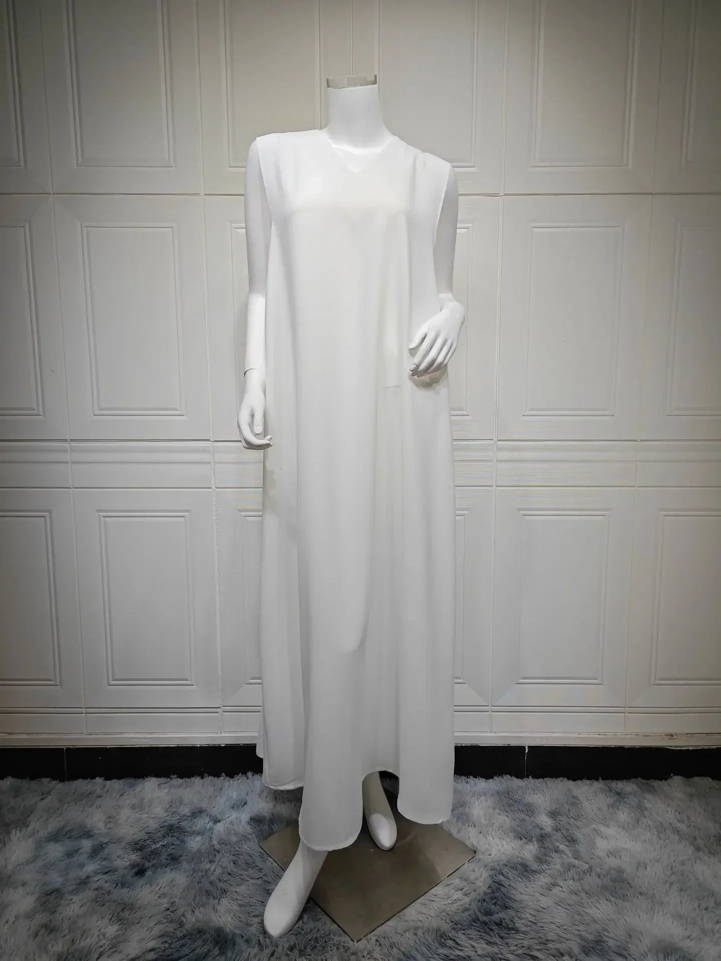 Kimono Abaya Bleu à Manches Bouffantes doux