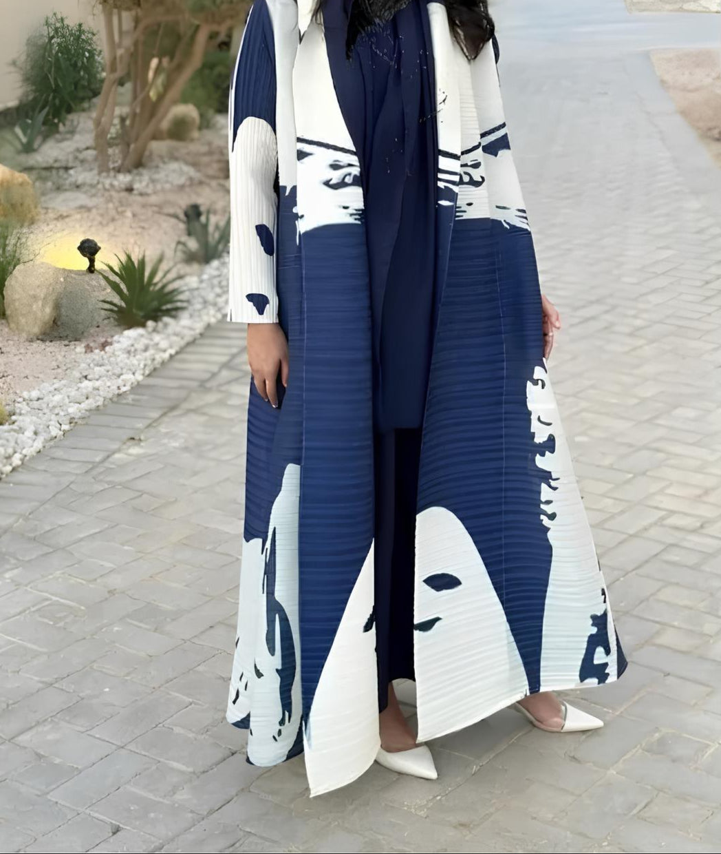 Kimono Abaya Bleu et Blanc