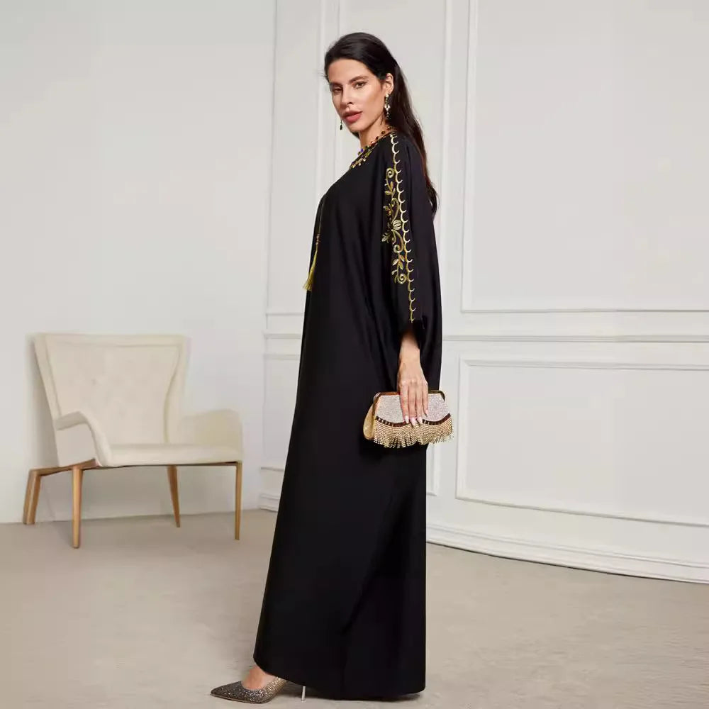 Kimono Abaya Noir Raffiné de qualité