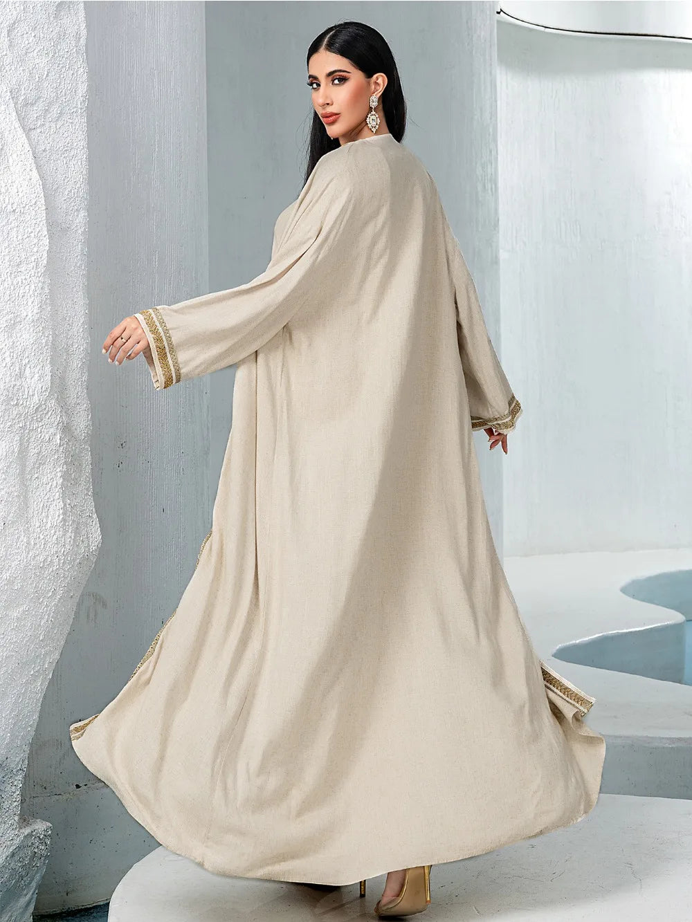 Kimono Abaya Raffiné avec Robe fluide