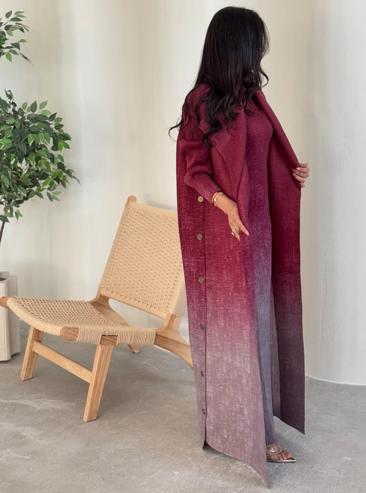Kimono Abaya Rouge Dégradé