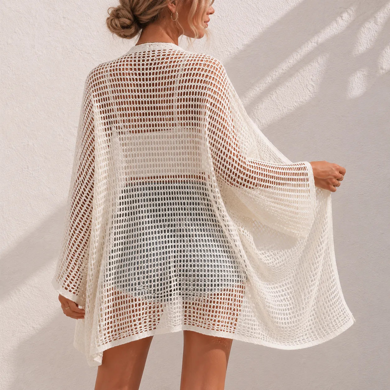 Kimono Blanc Bohème Crochet Stylé