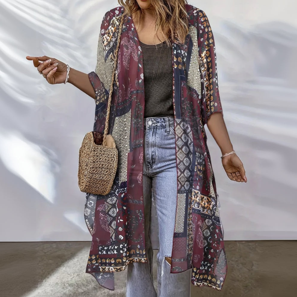 Kimono Boho Léger Violet