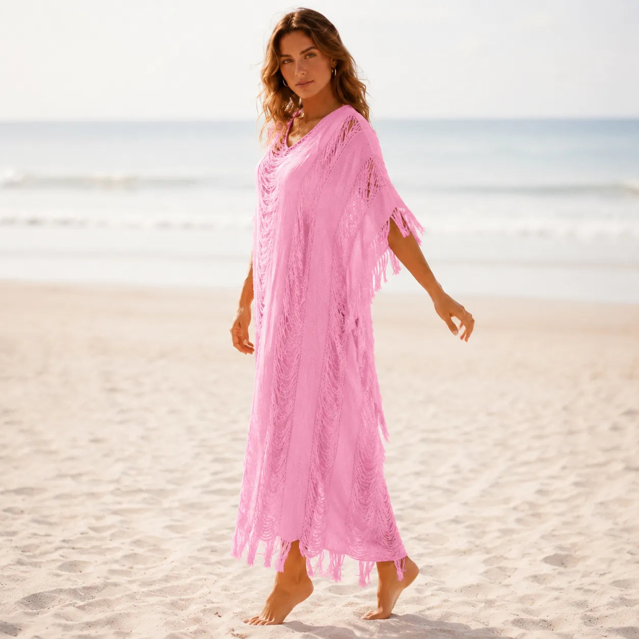 Kimono Boho Rose Ajouré Stylé