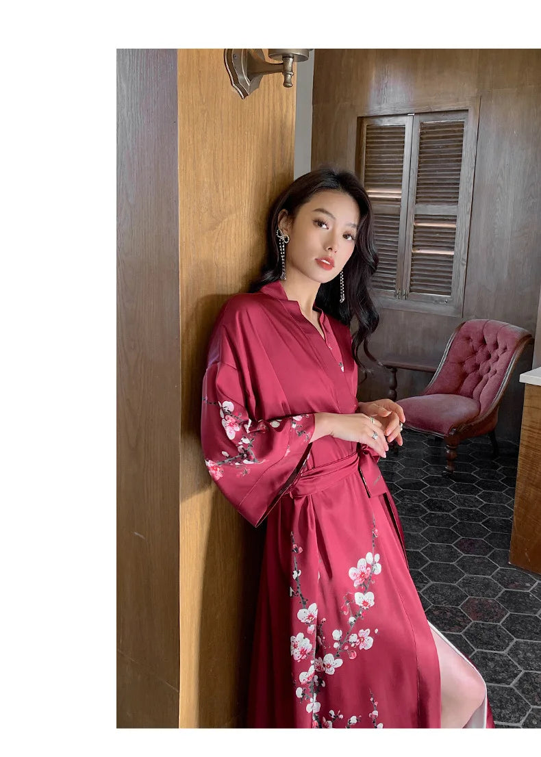 Kimono Soyeux Rouge Léger