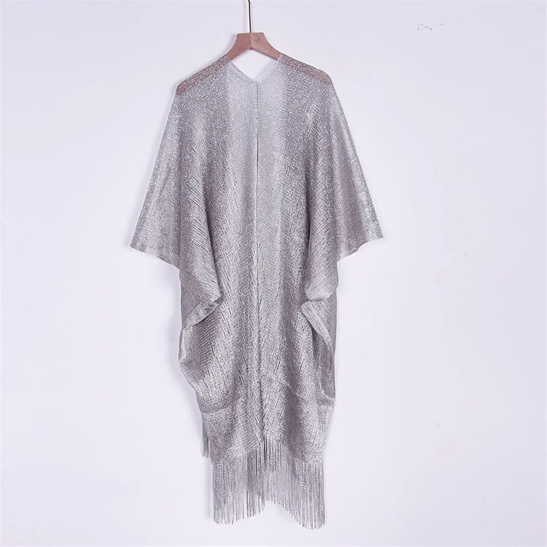 Kimono de Plage Argenté Design Dos