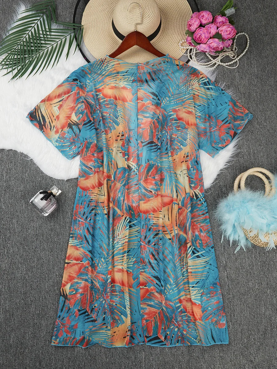 Kimono de Plage Stylé Coloré Orange