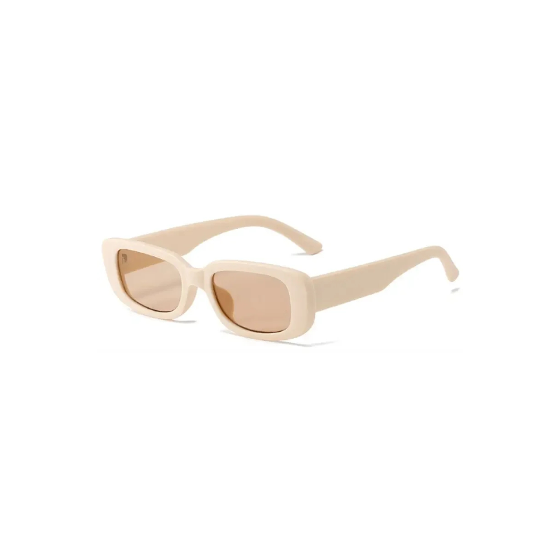 Lunettes de Soleil Carrées Vintage Beige 1