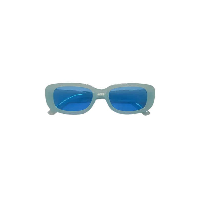 Lunettes de soleil rectangulaires colorées Bleu