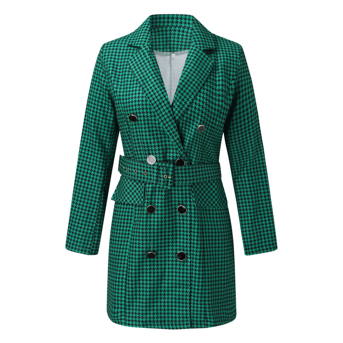 Manteau à Carreaux Vert Design